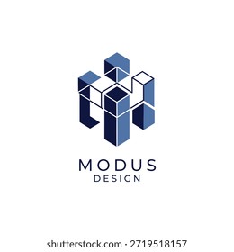 Cubic Design Logo Architektur modulare Block Icon isometrische Konstruktion Symbol professionelle kreative Agentur Identität.