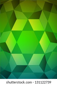 cubic dimensional green layout vector illustration