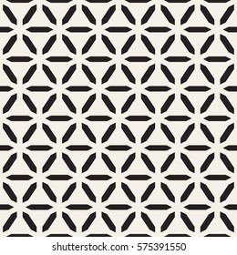 Cubic Grid Tiling Endless Stylish Texture. Abstract Geometric Background Design. Vector Seamless Black and White Pattern.