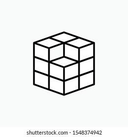 Cubic Icon. Shape Configuration Illustration As A Simple Vector Sign & Trendy Symbol for Design, Websites, Presentation or Application.