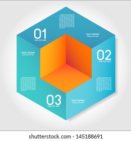 Cubic illusion infographic.