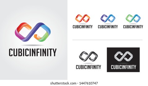 Cubic Infinity minimalist and creative logo set