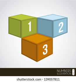 cubic numbers over gray background vector illustration