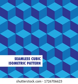 Cubic seamless geometric isometric Pattern