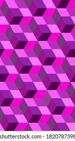 Cubic seamless geometric isometric pattern. Abstract vector cube. Modern graphic design