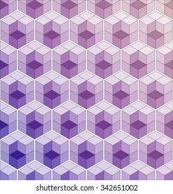 Cubic seamless Pattern. Stained-glass. Geometric background of hexagons. Christmas background. Grid Pattern. Abstract Background. Isometric background. Winter background. Vector regular Texture.