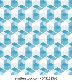 Cubic seamless Pattern. Stained-glass. Geometric background of hexagons. Grid Pattern. Abstract Background. Isometric background. Three-dimensional Pattern. Zigzag background. Vector regular Texture.