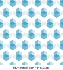 Cubic seamless Pattern. Stained-glass. Geometric background of hexagons. Grid Pattern. Abstract Background. Isometric background. Three-dimensional Pattern. Zigzag background. Vector regular Texture.