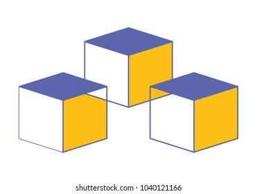 cubic set matrix geometric icons