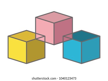 cubic set matrix geometric icons