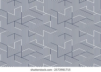 Cubic surreal maze seamless pattern, trippy unreal vector geometric abstract background, impossible construction optic art insane wallpaper.