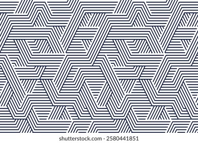 Cubic surreal maze seamless pattern, trippy unreal vector geometric abstract background, impossible construction optic art insane wallpaper.