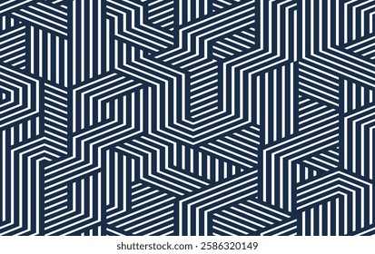 Cubic surreal maze seamless pattern, trippy unreal vector geometric abstract background, impossible construction optic art insane wallpaper.