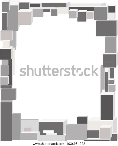 Cubic Vector Art Frame Border Grayscale Stock Vector (Royalty Free ...