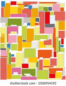 cubic vector art scene - colourful