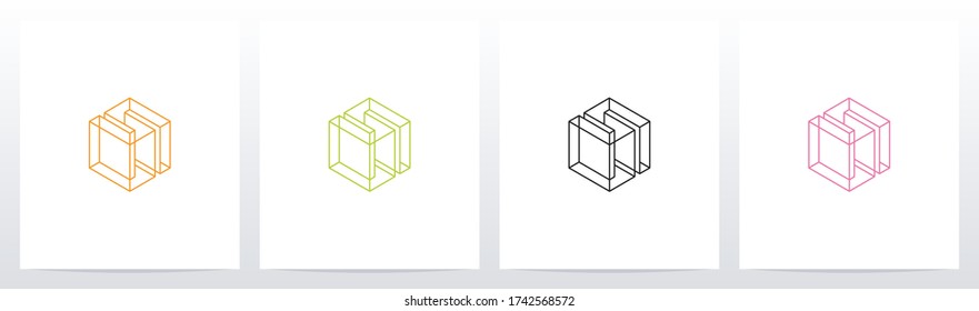 Cubic Wireframe Letter Logo Design S