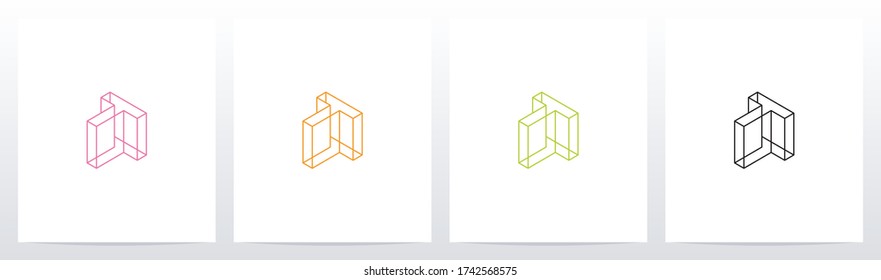 Cubic Wireframe Letter Logo Design T