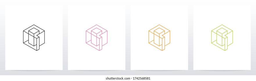 Cubic Wireframe Letter Logo Design Q