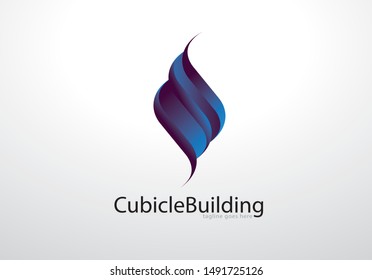 Cubicle Building Creative Design Logo