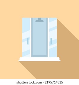 Cubicle Cabin Icon Flat Vector. Home Interior. Bathroom Door