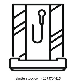 Cubicle Cabin Icon Outline Vector. Home Interior. Bathroom Door