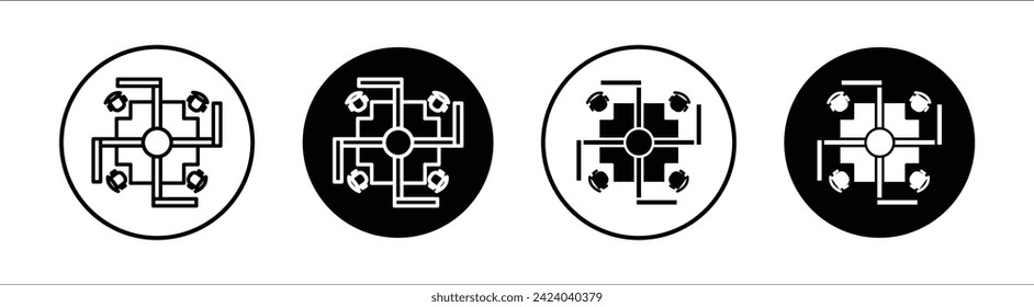 Cubicle flat line icon set. Cubicle Thin line illustration vector