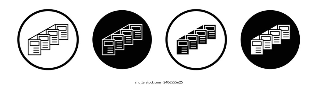 Juego de iconos de cubículo. símbolo del vector de pared de espacio de oficina en un estilo con relleno negro y delineado.