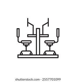 Cubicle icon Thin line art collection