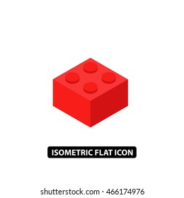 Cubicle piece of toy constructor isometric