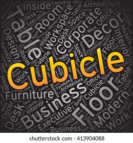 Cubicle ,Word cloud art background