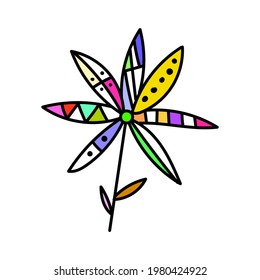 cubism abstract design flower vector illustration