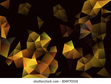 Cubism background Black and gold