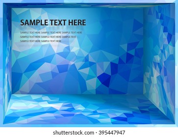 Cubism background Bright blue depth space