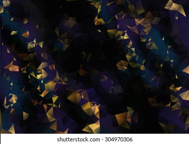 Cubism background The fine gold on black