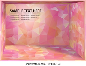 Cubism background Pink and re depth space