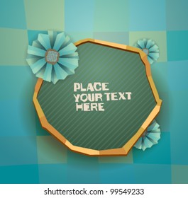 cubism floral vector frame 07