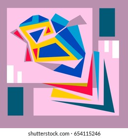 Cubism. Funny creative design. Artwork