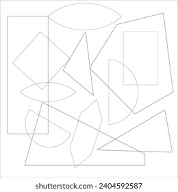 Forma de arte de líneas de cubismo	geométrico