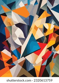 cubist colorful abstract art vector