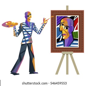 cubist great artist portrait