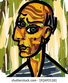 cubist great painter face portrait painting