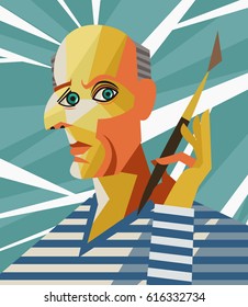 cubist portrait of a painter