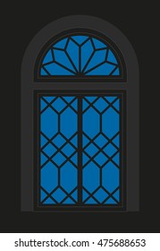 Cubist window - Silhouette  - vector graphic