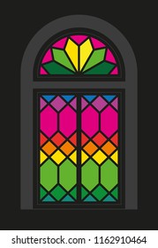 Cubist window - Silhouette - Vista - vector graphic