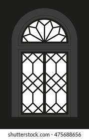 Cubist window - Silhouette - Vista - vector graphic