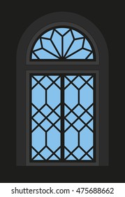 Cubist window - Silhouette - Vista - vector graphic