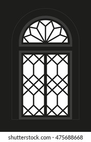 Cubist window - Silhouette - Vista - vector graphic