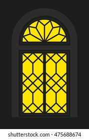 Cubist window - Silhouette - Vista - vector graphic