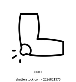 cubit icon. Line Art Style Design Isolated On White Background