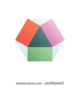 Cuboctahedron (edge view). Editable vector icon, coloured.